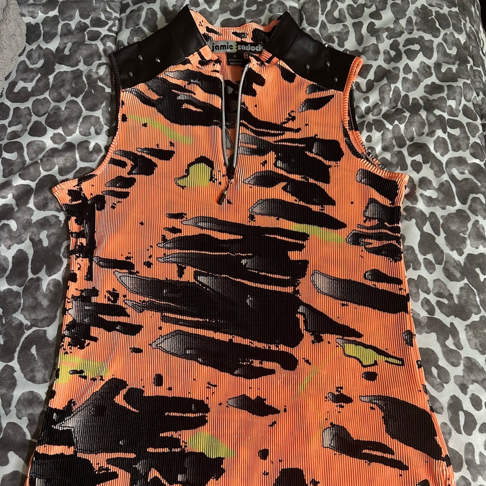 Jamie Sadock 1/4 zip sleeveless polo sz MD